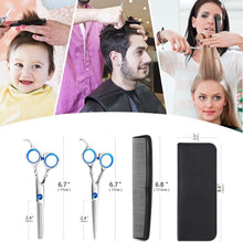 JYHY Professional Hair Cutting Scissors Shears Barber Thinning Set Kit- Family Hair Cutting,Barber Hair Cutting Tool Thinning texturizing,6" (Blue)