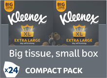 Kleenex Extra Large Facial Tissues, 100% Recyclable Packaging, 24 Compact Tissue Boxes, 1056 Tissues (24 boxes)