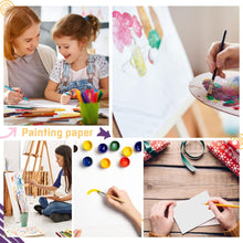 60 Sheets Watercolour Paper Bulk, 140 lb/300 GSM Cotton Cold Press Water Colour Paper for Students Adults Artists Drawing Painting Supplies Postcards, White, 5" x 7"