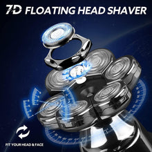 Head Shavers for Men 7D, Bald Head Shavers for Men Electric Shavers Men Cordless Rechargeable Waterproof Wet& Dry, 9-in-1 Rotary Shaver Razor Grooming Kit with Nose Beard Trimmer Hair Clipper