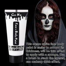 Go Ho Cream White Face Body Paint(2.37 oz),Water Based White Face Painting,Joker Clown Zombie Skeleton Makeup for Adults Children,SFX Cosplay Costumes Festivals Halloween Makeup