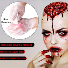 Mysense Dripping Fake Blood Makeup (0.35 oz),Easy Dry Flow Washable Fake Blood for Eyes Drips Nose Bleeds Scar Wounds,Halloween Blood for Cosplay SFX Zombie Vampire Makeup,Dark