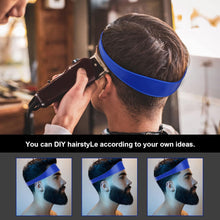 Neckline Shaving Template, Flexible Curved Silicone Haircut Band Hair Cutting Guide Haircut Fade Band Men's Haircut Band Hair Trimming Guide for Man DIY Haircut (Blue)