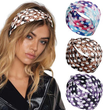 Fashband Boho Headbands Elastic Yoga Head Scarf White Dot Hair Bands Cross Hair Accessories for Women and Girls (Pack of 3)