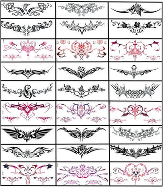 28 Sheets sexy Temporary Tattoos Stickers Abdomen Waist Waterproof Tattoo Stickers Women Ideal Bachelorette Party Tattoos for Women and Girls Temporary Fake Body Tattoos