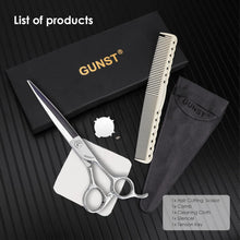 GUNST Hairdressing Scissors 7 Inches Professional Hair Cutting Scissors 440C for Hairdressers, Silver