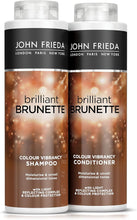 John Frieda Brilliant Brunette Colour Vibrancy Shampoo and Conditioner Duo Pack 2 x 500 ml, Shampoo and Conditioner Bundle for Brunette Hair