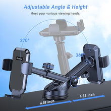 Blukar Car Phone Holder, Adjustable Car Phone Mount 360 Rotation for Dashboard/Windscreen, Upgraded Strong Suction - One Button Release Automobile Cradle for iPhone 4.0''-7.0'' Smartphones