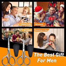 2 Pcs Small Embroidery Scissors Stainless Steel Round Ended Scissors Sewing Sharp Scissors Beard Eyebrow Facial Baby Dog Hair Cut Trimming with PU Case