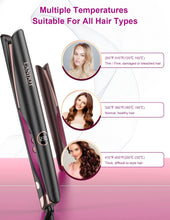 LANDOT Hair Straighteners and Curlers 2 in 1, Twist Flat Curling Iron Pro Multi-Styler for Curl/Wave/Straighten Hair