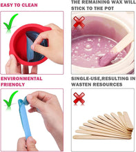 mciskin 2pcs Silicone Wax Warmer Liner,Non-Stick Wax Pot Silicone Bowl Replacement,Reuse Wax Melt Warmer Liner with 2pcs Silicone Spatulas for Hair Removal(Pink+Blue)