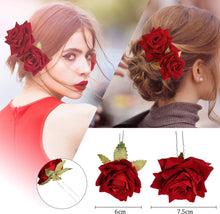 PMELCXD 4 Pieces Rose Hair Clip Flower Hairpin Rose Brooch Floral Clips Women Rose Flower Hair Accessories