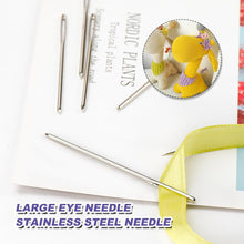 Large Eye Sewing Needles, 20 Pcs Large Eyed Blunt Ended Hand Sewing Needles Easy Thread Big Eye Yarn Wool Knitting Needle 2.3"