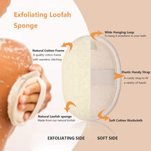 Natural Loofah Sponge Exfoliating Body Scrubber,Exfoliating Loofah Sponge,2 Pcs Natural Loofah Shower,Shower Body Exfoliator Scrubbing Pads,Loofah Back Brush, for Women and Men,Shower