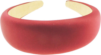 Ladies Wide Flat Padded Satin Headband Alice Band (Burgundy)