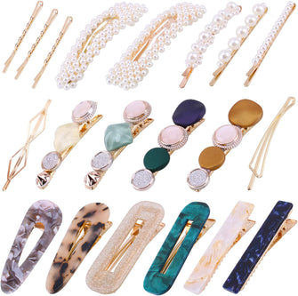 20Pcs Pearl Hair Clips -Fashion Pearls Hair Barrettes Sweet Artificial Macaron Acrylic Resin Barrettes Hairpins for Women,Ladies and Girls Headwear Styling Tools Hair Accessories