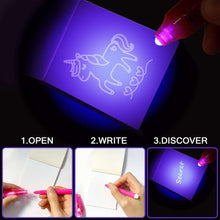 MarckersHome Invisible Ink Pen and Notebook, Pack of 16 Unicorn Stocking Fillers for Girls, UV Light Secret Pen Set Party Bags Filler & Pinata Toys, Kids Party Favours School Prizes Gift for Children