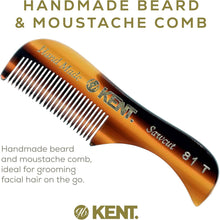 Kent Handmade Fine Toothed Moustache and Beard Comb for Men, 7.3 cm