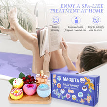 MAQUITA 8Pcs Shower Bath Bombs with SPA Aromatherapy Stress Relif Relaxing Gift for Women Girls Great Mothers Day Birthday Christmas Gifts