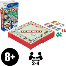 Hasbro Gaming Monopoly Grab and Go, Portable Strategy Board Game for 8+ Year Old Kids, for 2-4 Players, Family & Party Games