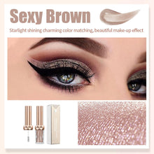 Liquid Glitter Eyeshadow Shimmer Eyeliner Pen, Waterproof Metallic Brown Eye Shadow Long Lasting Glitter Shimmer Eyeshadow, Highly Pigmented Liner Pen Eyes Body Glitter for Women Make-up