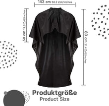 LUUK & KLAAS Hairdresser Cape with hook and loop Closure (Adjustable to Any Size) in Black - Hairdressing Gown