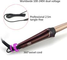 Hair Curling Wand 13mm to 25mm by H&S Pro with Tourmaline Ceramic Barrel Cool Tip and Auto Shut Off, Dual Voltage Curling Iron with Free Heat Resistant Glove