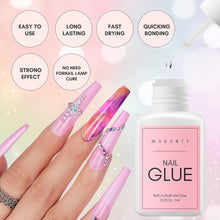 Makartt Nail Glue, Strong Nail Glue for Acrylic Nails, Brush on Nail Glue for Nail Repair, Nail Glue Extra Strong, Professional False Nail Glue for Broken Nails Long Lasting