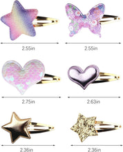 10 Pairs Girls Hair Clips, Star/Crown/Heart/Butterfly Shaped HairPins, Cute Hair Clips Metal Snap Barrettes Sparkly Heart Shaped Hair Clips for Kids Hair Accessories