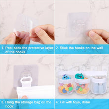 Huiguli Large Bath Toy Storage Organizer, 60cm Mesh Baby Bath Toy Storage with 3 Compartment Large Openings, Quick Drying Bath Toy Net Bath Toy Tidy with 5 Strong Suction Hooks
