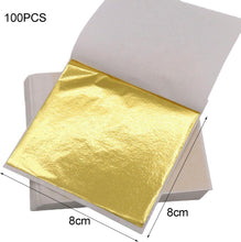 ILantule Gold Leaf Sheets, 100 Pieces Gold Foil, Gold Leaf, Ideal for Gilding, Crafts, Art Projects and Decorations, 8cm x 8.5cm