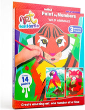 Curious Universe Art Fantastic Wild Animals Triple Set - Paint by Numbers for Children - Painting by Numbers Activity Set for Kids Age 6-14 - Arts and Crafts Gifts - Includes 3 Pictures & 14 Paints