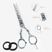 Hairdressing Scissor - Hair Scissor Cutting Barber Haircut Scissors with Adjustable Screws  Premium Sharp Scissors for Hair Cutting Good for Barbers, Men, Women and Children (Zebra, 5.5")