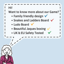 Jaques of London Snakes and Ladders Game for Kids with Ludo Game Board  2 in 1 Kids Board Games  Wooden Games for 3 4 5 Year Olds Girls and Boys  Since 1795