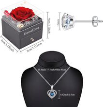 CSYY Preserved Rose for Mom Her Girlfriend Wife, Eternal Rose with Necklace Earrings, Red Preserved Flowers Present for Girlfriend Mom Birthday Anniversary, Mothers Valentines
