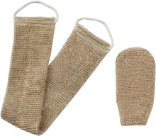 Homgaty Hemp Back Scrubber, 100% Natural Exfoliating Back Strap with Mitt, Exfoliating Loofah Back Scrubber with Handles for Shower Bath Men and Women