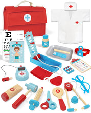 Lehoo Castle Doctors Set for Kids, Toys for 3 Year Old Boys, Wooden Kids Doctors Kit with Doctor Costume, Kids Doctors Set, Kids Toys Age 3, 3 Year Old Boy ToysBlue