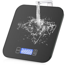 Digital Kitchen Food Scales,15KG/33LB Waterproof Glass Electric Cooking Electronic Weighing Scales with LCD Display, Tare and PCS Features, for Kitchen Ingredients Jewellery Coffee