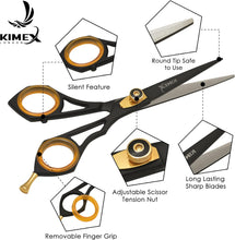 KIMEX LONDON Professional Hairdressing Scissors Set -Thinning Scissor - Japanese Barber Scissors - Stainless Steel Hair Scissors  Hairdressers Scissors UK - Comb - Leather Cover - 6.5 in.