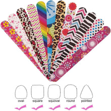 12 PCS Nail File Emery Board Professional Double Sided 100/180 Grit Nail Buffer Colorful Manicure Pedicure Nail Art Tools for Women Girls