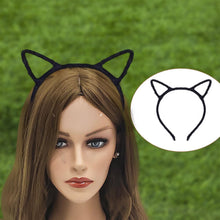 HEIGOO Halloween Black Cat Ears Headbands,Black Furry Cat Ears Hair Bands,Headbands for Daily Decoration,Costume Party Cosplay, Kids,Girls,Women