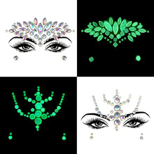 5 Pcs Face Gems Glow In The Dark - Halloween Face Stickers Set Festival Accessories Face Gems Glow For Rave Festival Party