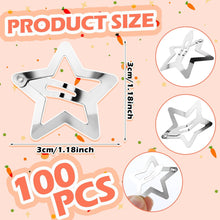 100 Pcs Star Hair Clips Metal Star Snap Hair Clips Y2K Silver Hair Clips Non Slip Star Hair Accessories For Women Girls