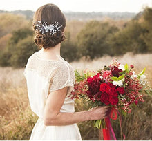 Bride Flower Wedding Hair Vines Crystal Hair Piece Bridal Hair Accessories Pearl Hair Pins Headpieces Accessories Handmade Flower Rhinestone Headpiece for Brides Bridesmaids Women Girls