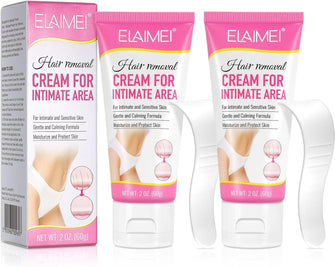 Hair Removal Cream-Pure Inspirations Hair Removal Cream, Legs & Body, Sensitive Skin, 2pcs60ml, Spatula Included