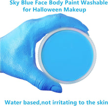 Go Ho Light Blue Face Body Paint Makeup,Professional Water Based Creamy to Gel Body Painting Single Palette for Adults Children Cosplay SFX Costumes Festivals Halloween,25g