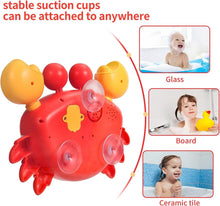 Jiosdo Baby Bath Toys, Automatic Crab Bubble Maker Bath Toys for Toddler Kids, Bath Bubble Machine with 12 Music, Great Bubble Bathtub Toys Gifts for Kids Girls Boys (Red)