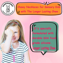 GNAWRISHING Chew Necklaces for Sensory Kids 5 Pcs Pink Sensory Chewy Toys for Autism Girls and Boys, ADHD Toddler, Adult