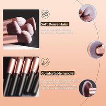 Makeup Brushes Rose Golden 14 Pcs Makeup Brush Set with 2 Powder Puffs Premium Synthetic Kabuki Brushes for Foundation Face Powder Blush Eyeshadow Cruelty-Free