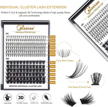 Individual Lashes, Missicee 192pcs 20/56D Mixed Length DIY Eyelash Extensions Kit, Natural Volume Look Cluster Lashes, Reusable Wide Band Eyelashes Individual With Tweezers, Bond, Seal and Remover